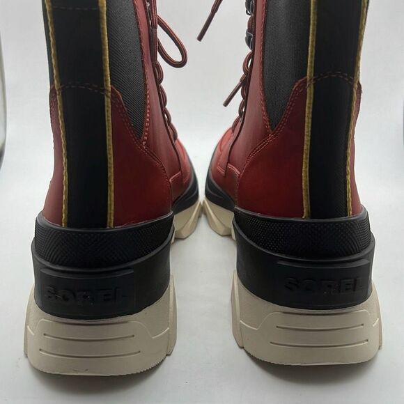 Sorel‎ Brex Lace-Up Waterproof Bootie Heel Cozy Lace red Boots Women Size 9 NWB - Picture 4 of 11